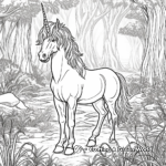 Unicorn in Magical Forest Coloring Pages 3