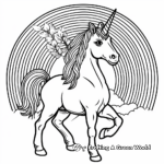 Unicorn Under a Rainbow: Scenic Coloring Pages 1