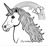 Unicorn Under a Rainbow: Scenic Coloring Pages 2