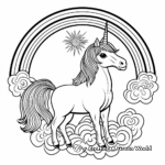 Unicorn Under a Rainbow: Scenic Coloring Pages 3