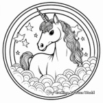 Unicorn Under a Rainbow: Scenic Coloring Pages 4