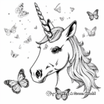 Unicorn with Butterflies Coloring Pages 1