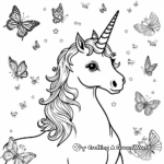 Unicorn with Butterflies Coloring Pages 3