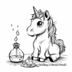 Unicorn with Magical Potion Coloring Pages 2