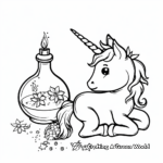 Unicorn with Magical Potion Coloring Pages 3
