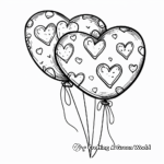 Valentine's Heart Balloon Coloring Pages 1