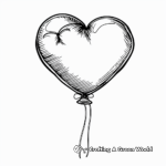 Valentine's Heart Balloon Coloring Pages 2