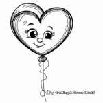 Valentine's Heart Balloon Coloring Pages 3