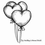 Valentine's Heart Balloon Coloring Pages 4