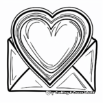 Valentine's Heart in Envelope Coloring Pages 1