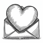 Valentine's Heart in Envelope Coloring Pages 2