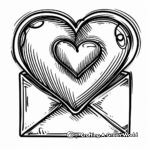 Valentine's Heart Letter Coloring Pages 1