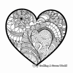 Valentine's Heart with Intricate Patterns Coloring Pages 1