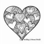 Valentine's Heart with Intricate Patterns Coloring Pages 2