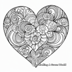 Valentine's Heart with Intricate Patterns Coloring Pages 4