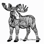 Vibrant Moose Coloring Pages for Artists 3