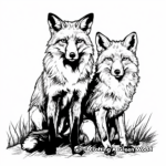 Vibrant Red Fox Coloring Pages 4