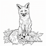 Vibrant Red Fox in Autumn Coloring Pages 1