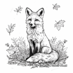 Vibrant Red Fox in Autumn Coloring Pages 2