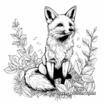 Vibrant Red Fox in Autumn Coloring Pages 3