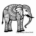 Vintage Tribal Elephant Coloring Pages 1