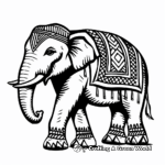 Vintage Tribal Elephant Coloring Pages 2
