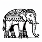 Vintage Tribal Elephant Coloring Pages 3