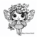 Whimsical Kawaii Fairy Coloring Pages 1