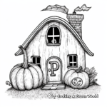 Whimsical Pumpkin House Coloring Pages 1