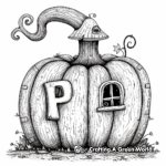 Whimsical Pumpkin House Coloring Pages 3