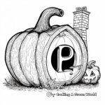 Whimsical Pumpkin House Coloring Pages 4