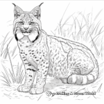 Wild Bobcat in the Forest Coloring Pages 1