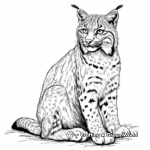 Wild Bobcat in the Forest Coloring Pages 4