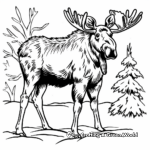 Winter Moose Coloring Pages: Moose in Snow 2