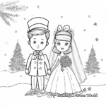 Winter Wonderland Bride and Groom Coloring Pages 1