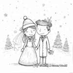 Winter Wonderland Bride and Groom Coloring Pages 3