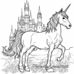 Wonderful Unicorn and Castle Coloring Pages 4