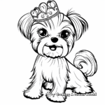 Yorkie Puppy Princess Coloring Pages 1