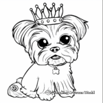 Yorkie Puppy Princess Coloring Pages 2