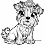 Yorkie Puppy Princess Coloring Pages 3