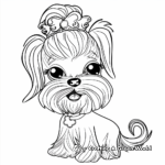 Yorkie Puppy Princess Coloring Pages 4