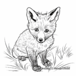 Young Red Fox Pup Coloring Pages 1