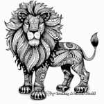Zentangle Lion for Zen Coloring Pages 4