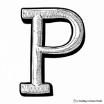 3D Style Letter P Coloring Pages 2