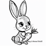 Abstract Bunny with Carrot Coloring Pages for Artists 1