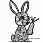 Abstract Bunny with Carrot Coloring Pages for Artists 2
