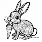 Abstract Bunny with Carrot Coloring Pages for Artists 4