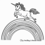 Abstract Unicorn Springing Over a Rainbow Coloring Pages 3