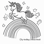 Abstract Unicorn Springing Over a Rainbow Coloring Pages 4