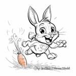 Action-packed Running Bunny with Carrot Coloring Pages 4